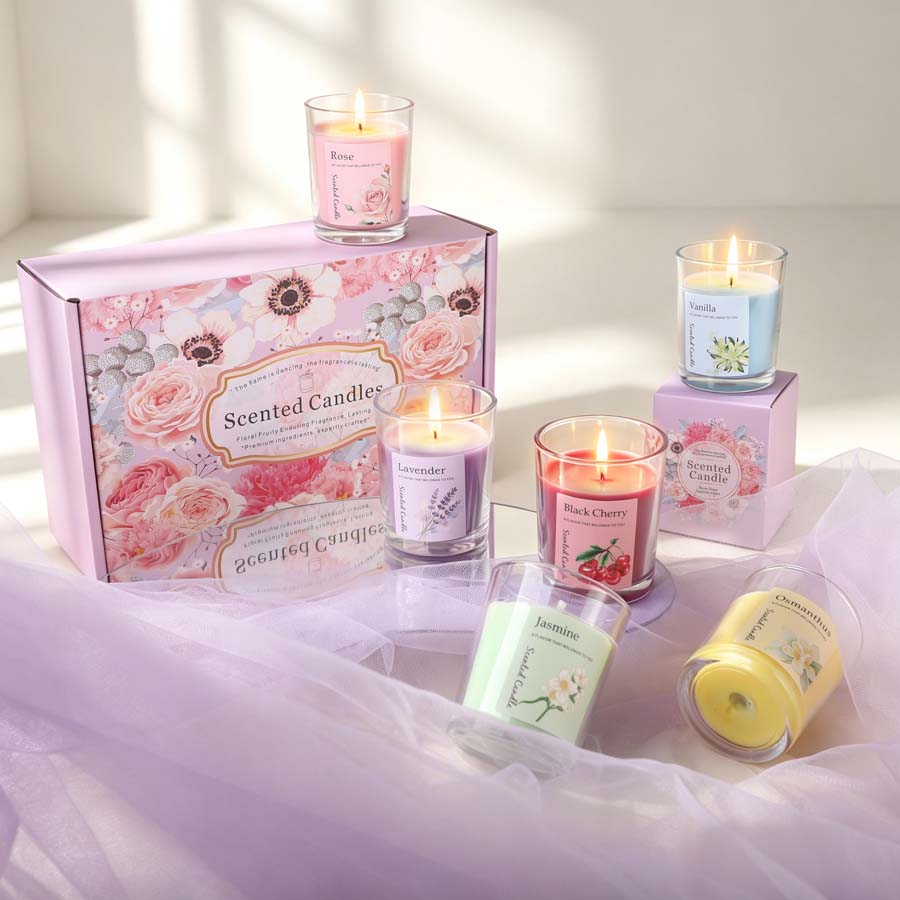 Home Fragrance Gift Set - مجموعة هدايا شموع معطرة للعلاج بالروائح،